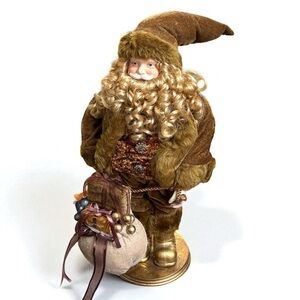 Vintage Primitive Father Christmas Santa Woodland Tan 17”H